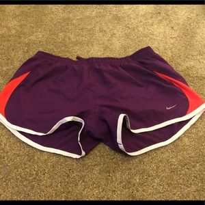 Purple Nike Dri-Fit shorts